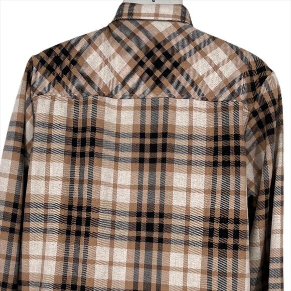 Boohoo Man Long Sleeve Checked Overshirt in Taupe Size Small - Picture 5 of 14